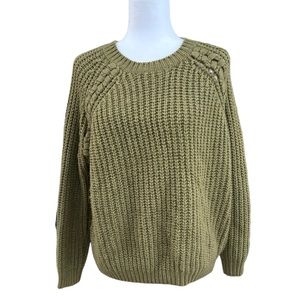 IJOAH Cozy Chunky Knit Army Green Sweater